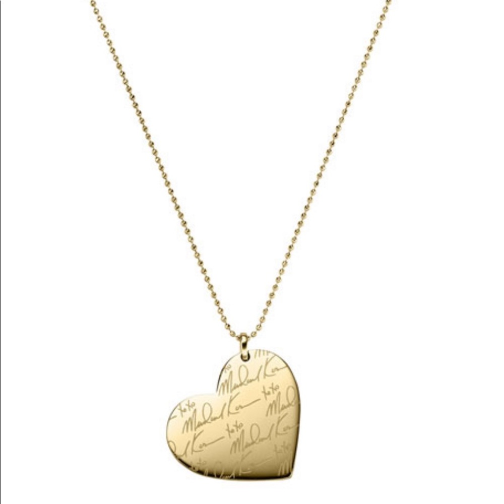 Golden MK Signature Heart Necklace - Picture 5 of 8